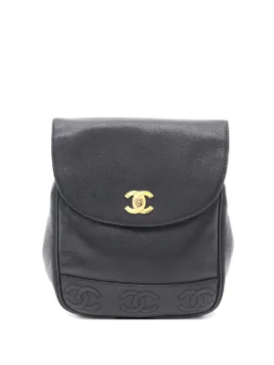 CHANEL Pre-Owned 1996-1997 triple-coco Embossed Backpack  display picture 1
