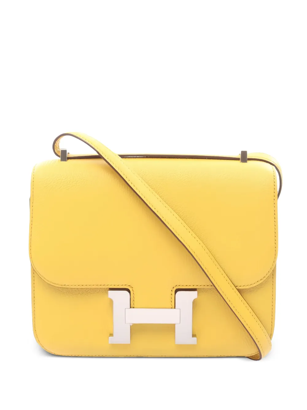 Hermès Pre-Owned 2023 mini Constance 3 silver hardware shoulder bag - Giallo