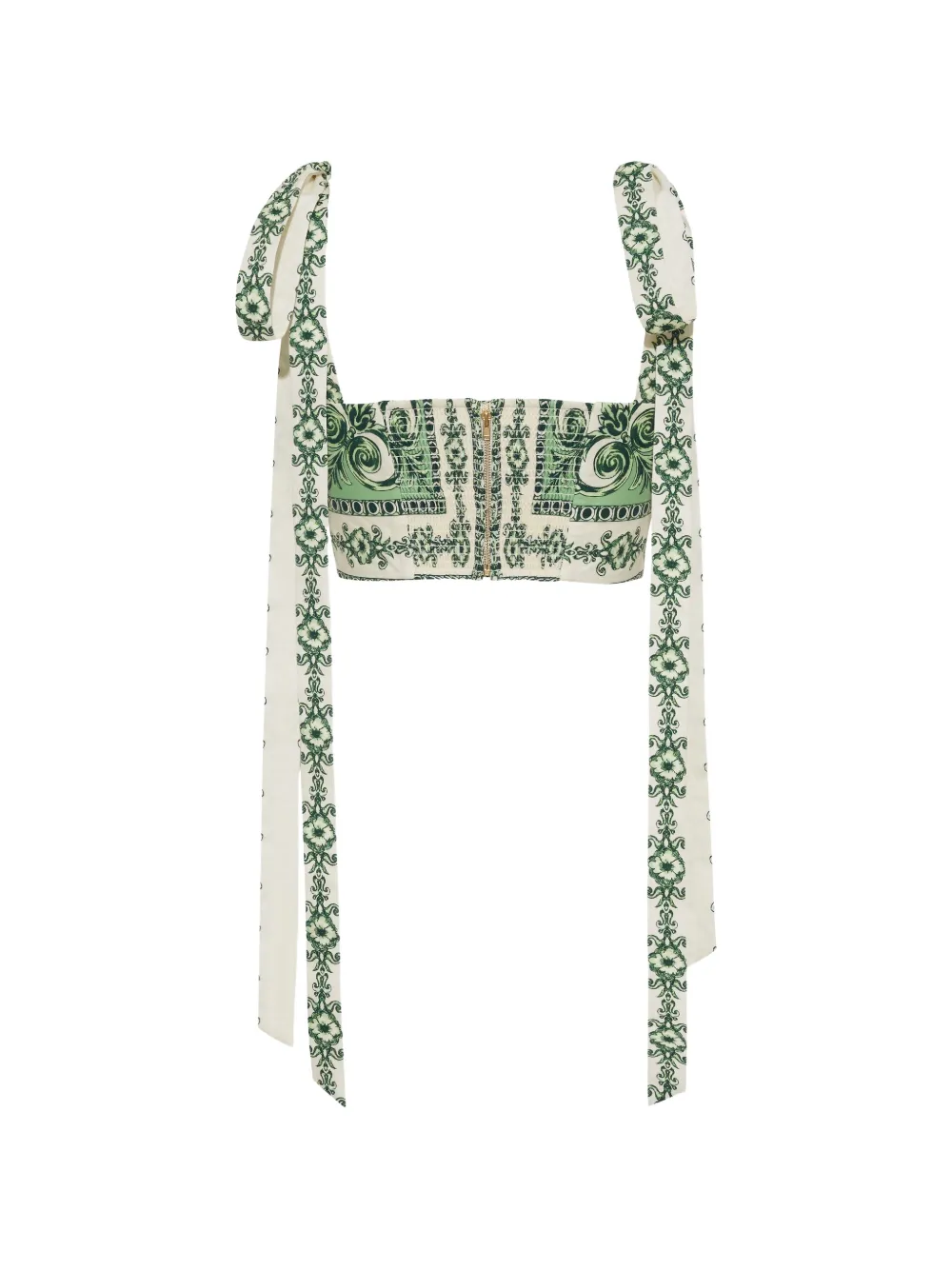  Cara Cara Faiza Tie-straps Floral-print Cropped Top - Neutrals 