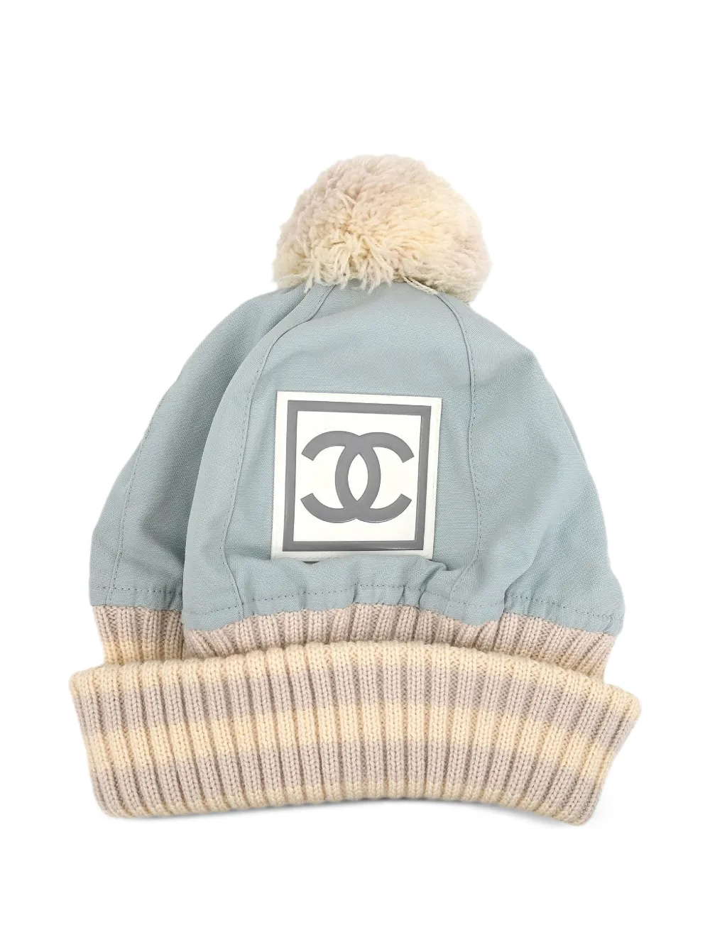 CHANEL Pre-Owned 1990-2000s gestrickte Bommelmütze - Blau