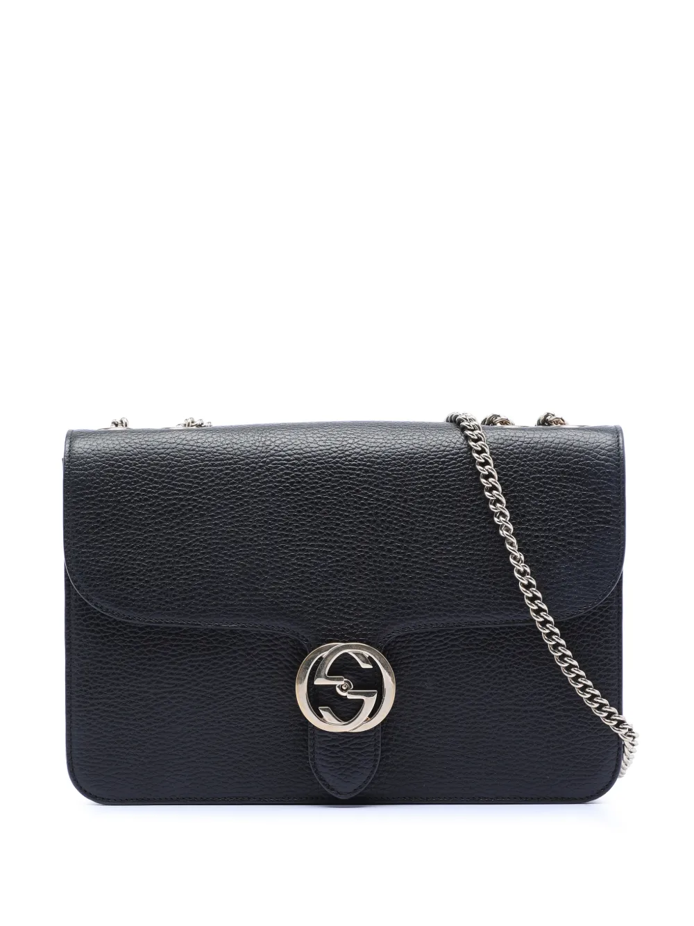 Gucci Pre-Owned 2016-2026 Medium Dollar Calfskin Interlocking G crossbody bag - Nero