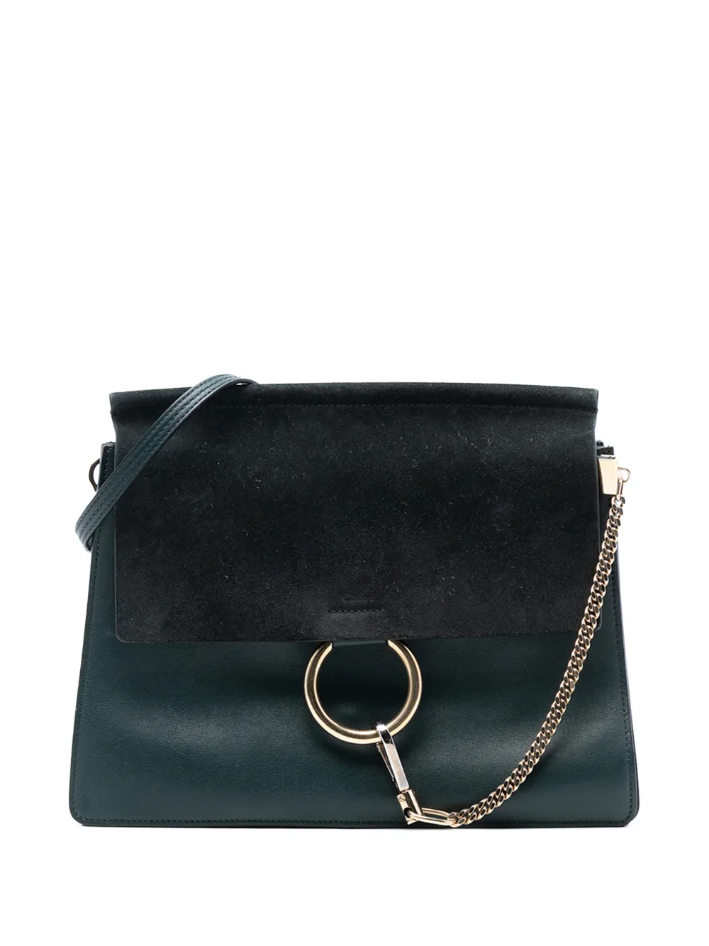 Chloé Pre-Owned 2016 Medium Calfskin and Suede Faye crossbody bag - Verde