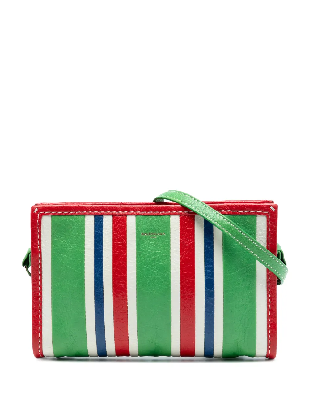 Balenciaga Pre-Owned 2017 Lambskin Bazar crossbody bag - Verde