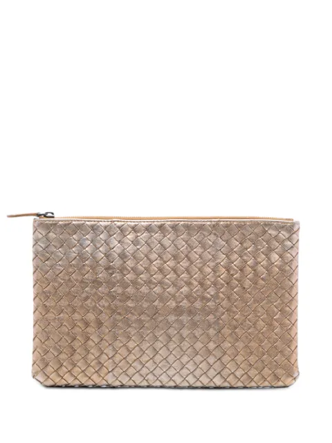 Bottega Veneta Pre-Owned 2012-2026 Metallic Grosgrain Intrecciato clutch bag