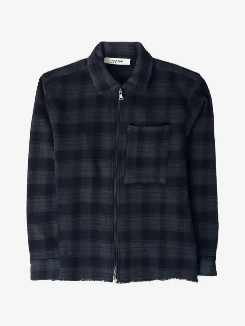 ABOUTBLANK plaid-pattern zipped shirt