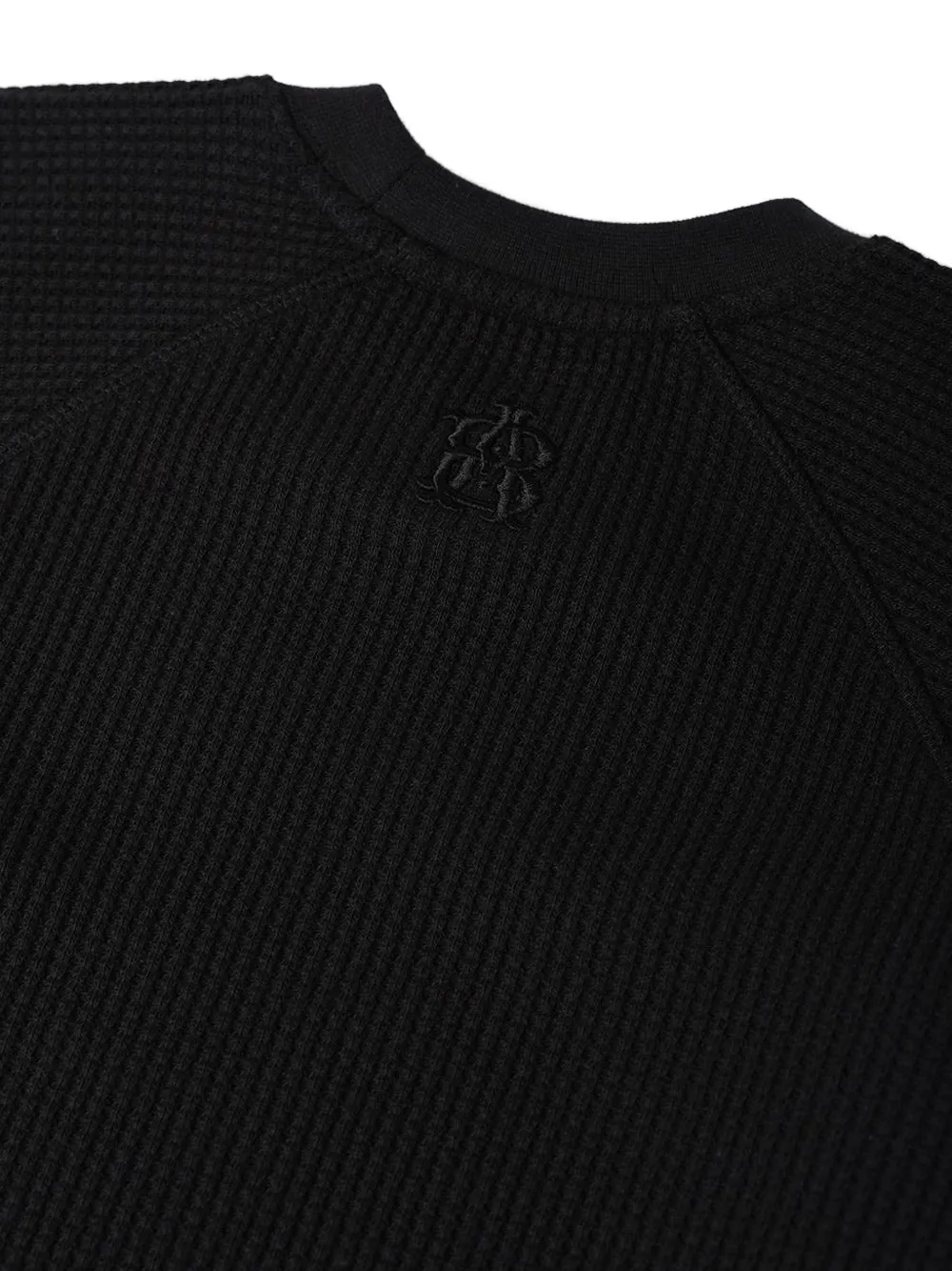  Aboutblank Raglan Sleeve Waffle T-shirt - Black 