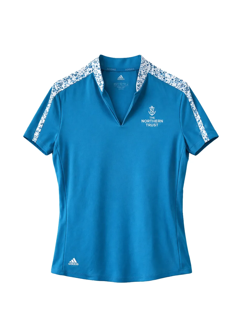 adidas floral-print V-neck polo shirt - Blu