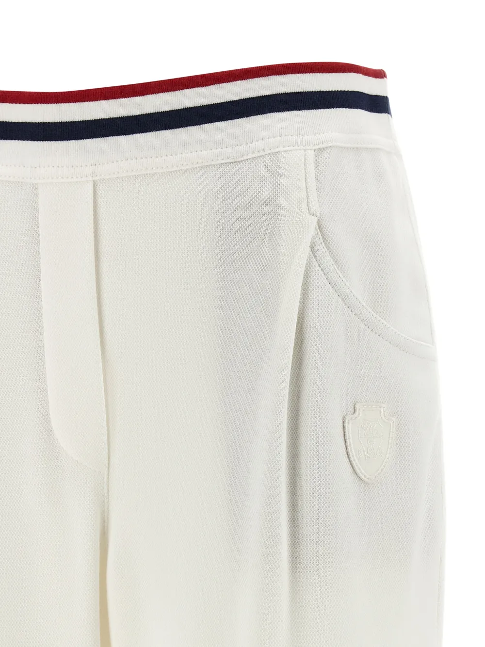  Brunello Cucinelli Tricolour Elastic Band Joggers - White 