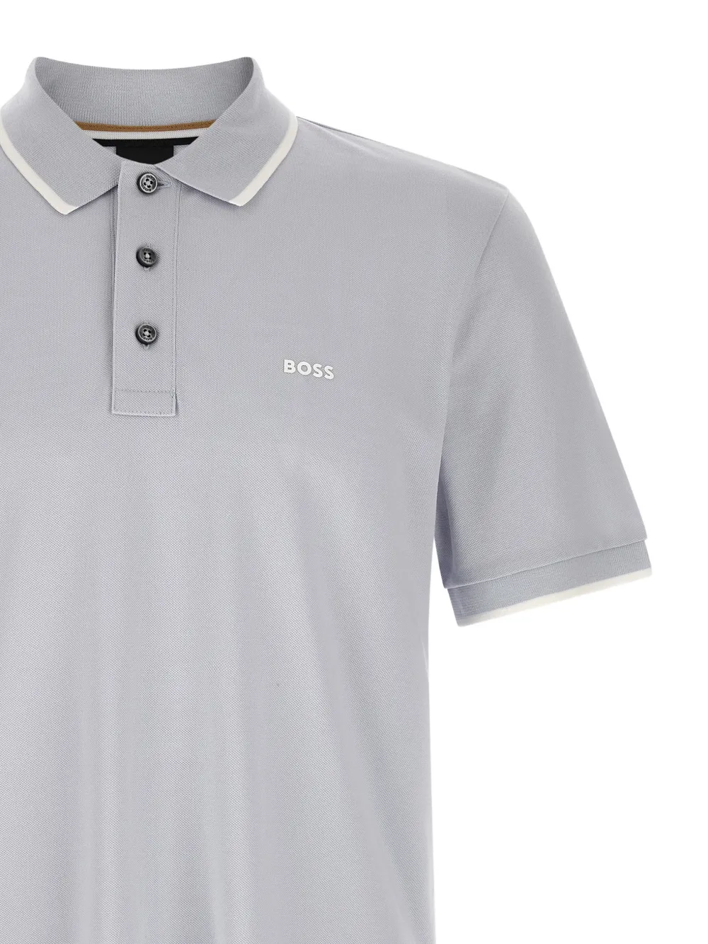 BOSS Poloshirt met afwerking Blauw