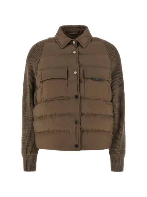 Brunello Cucinelli ribbed-sleeve quilted jacket