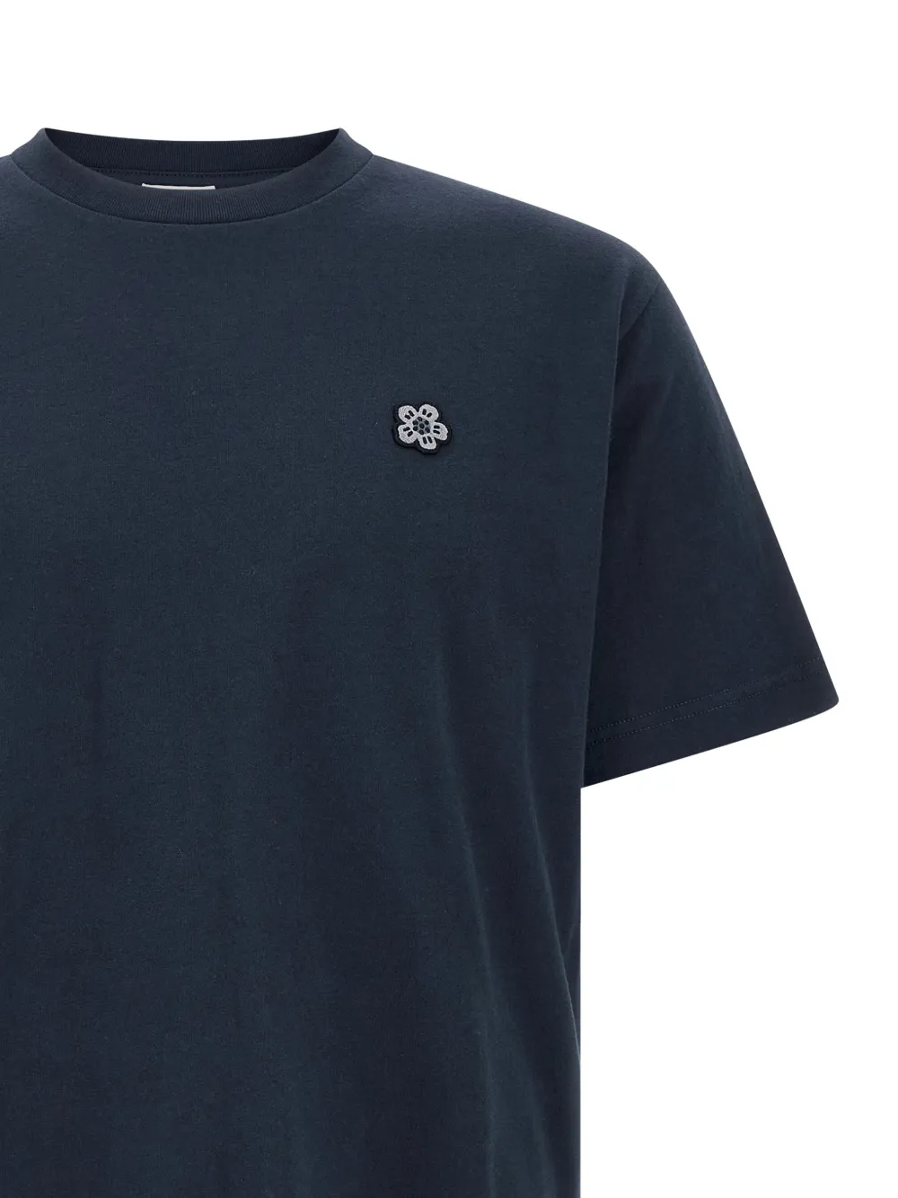 Kenzo T-shirt met bloemenpatch Blauw