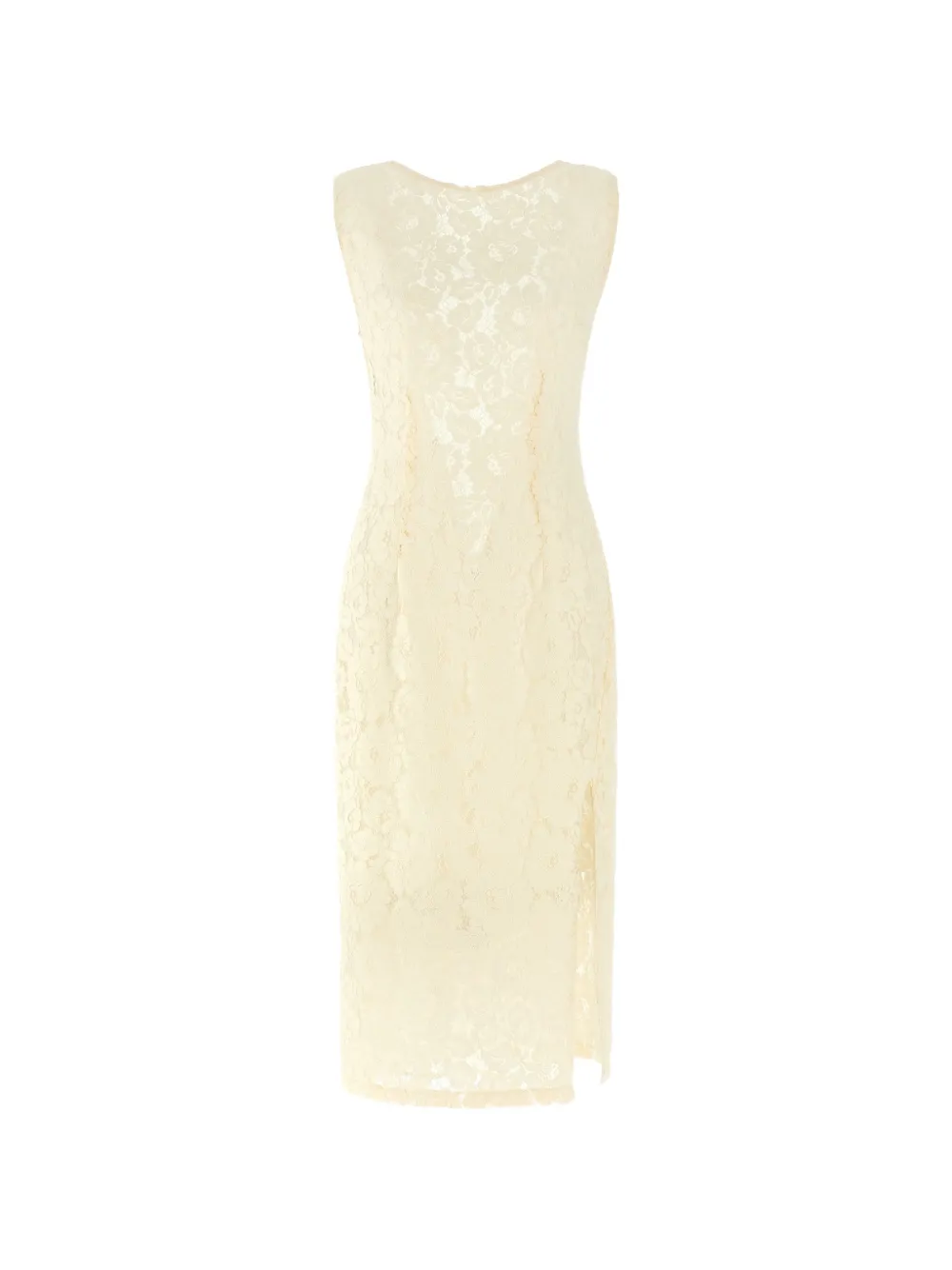 PINKO lace split midi dress - Bianco