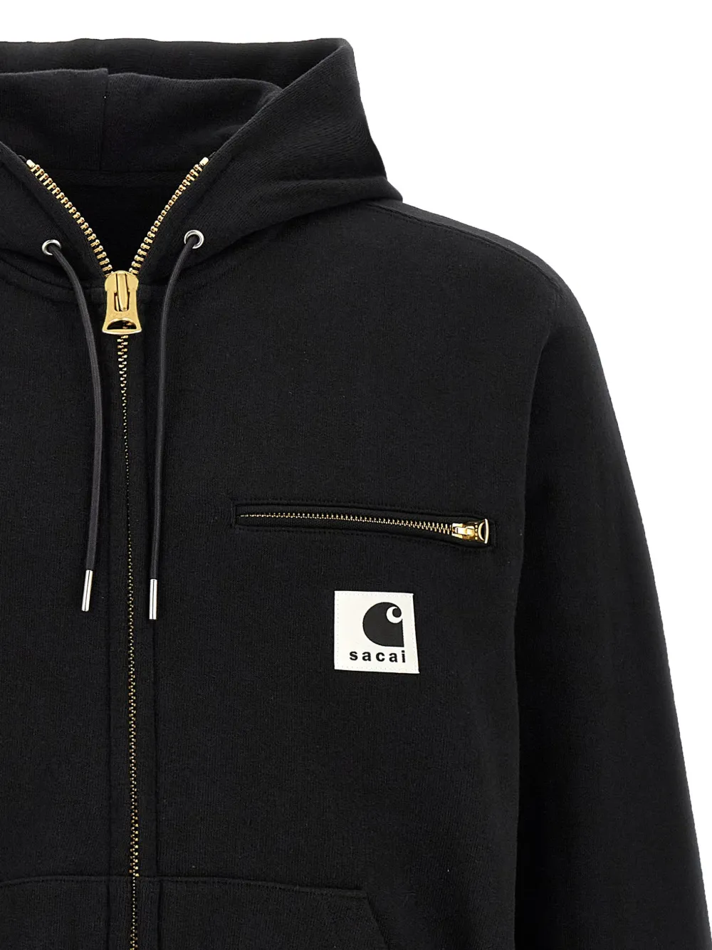 sacai x Carhartt WIP hoodie met logopatch en rits Zwart