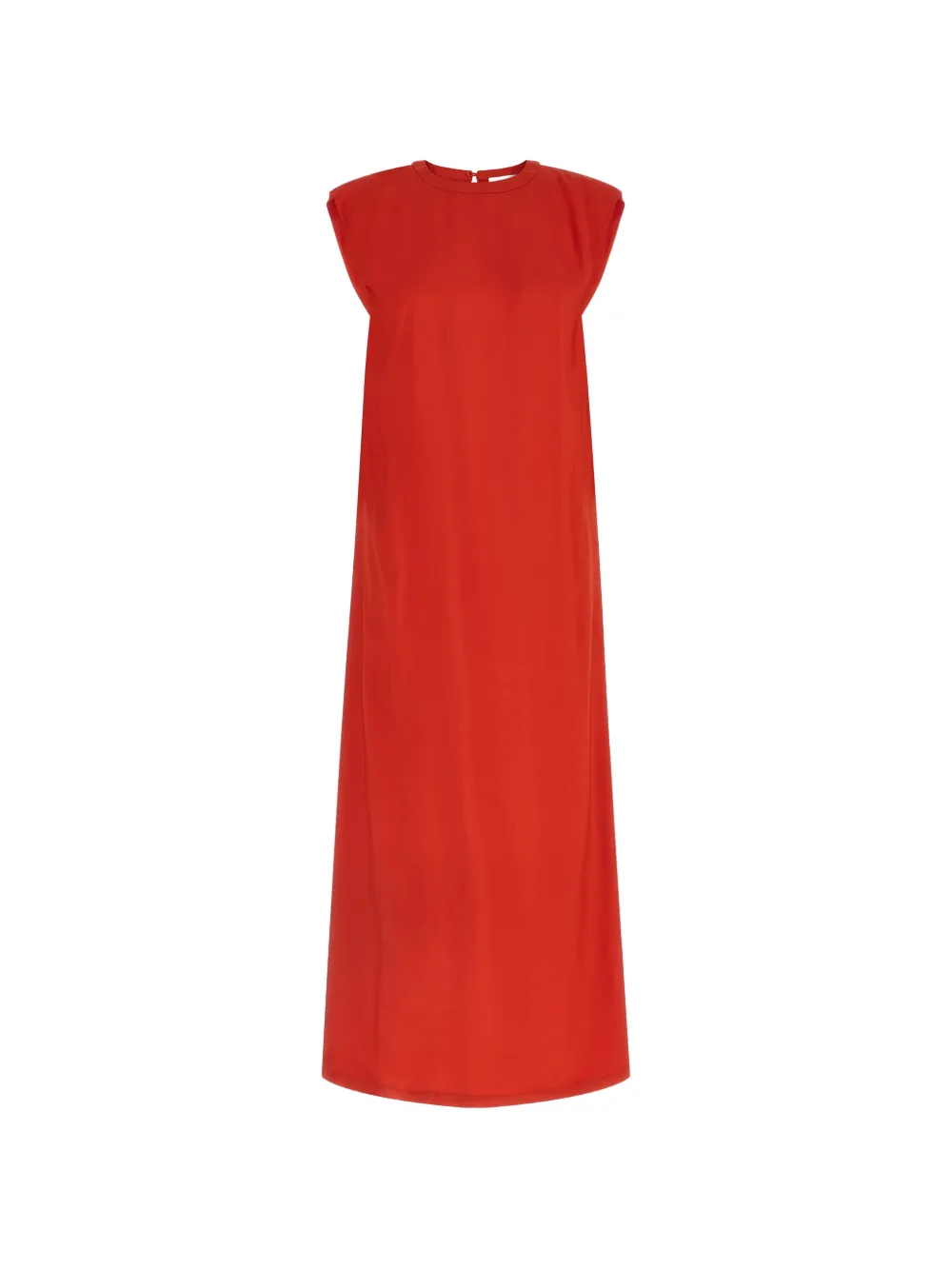 Nude crewneck maxi dress - Rosso