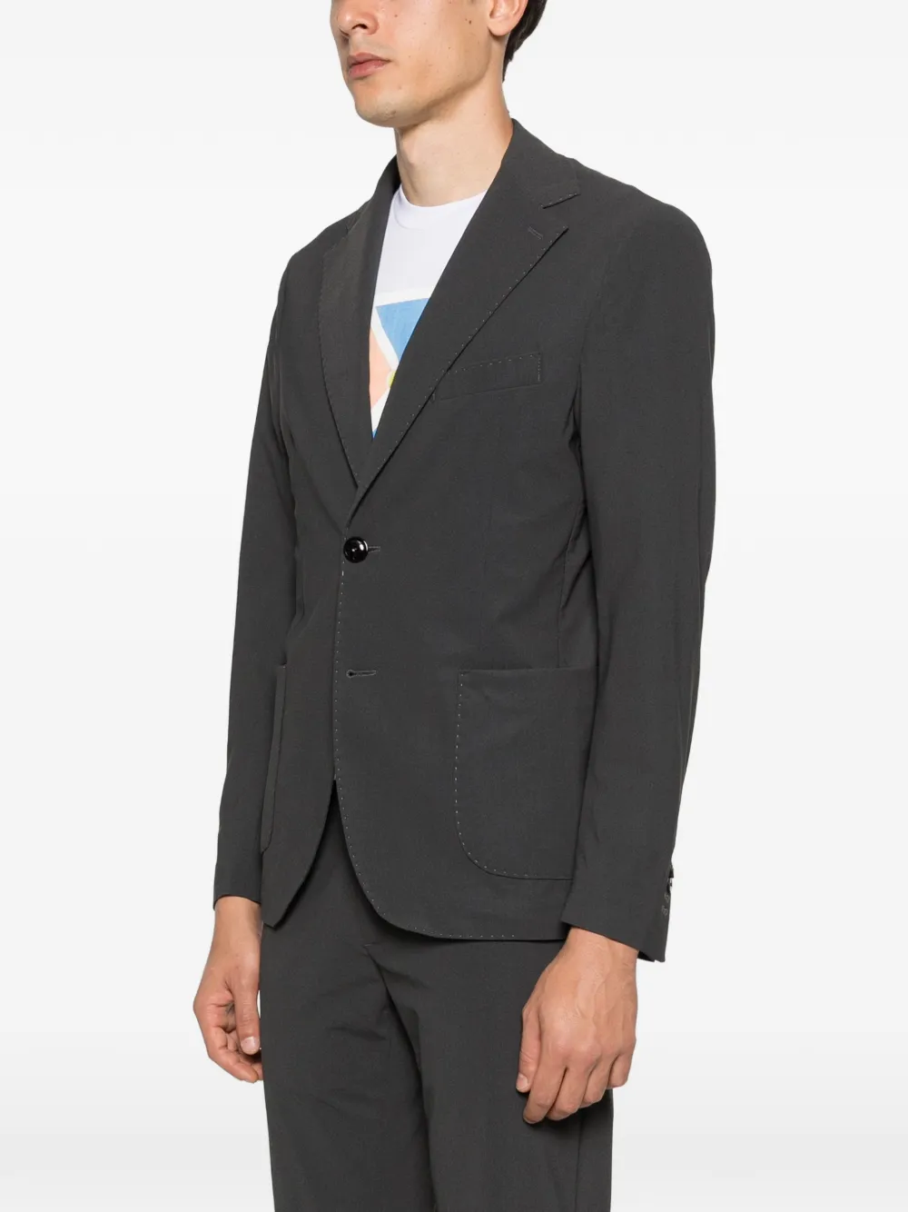  Pmds Louis Patch-pocket Blazer - Grey 