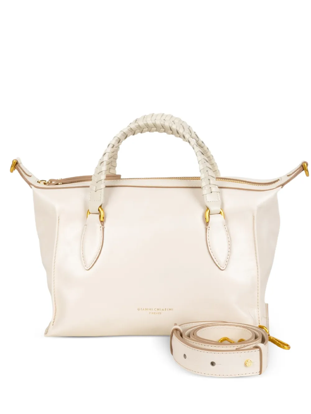 GIANNI CHIARINI Roxy braided-handle tote bag - Neutrals