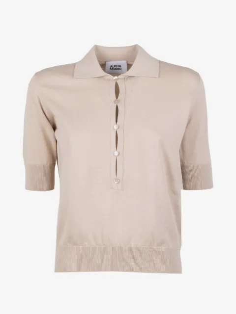 ALPHA STUDIO playera tipo polo con botones
