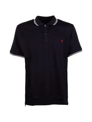 Emporio Armani embroidered-logo short-sleeved Polo Shirt | Blue