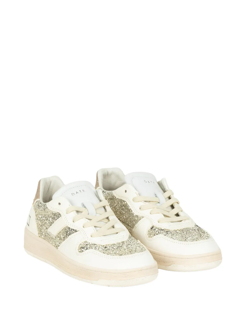 D.A.T.E. Court 2.0 sneakers met glitter Beige