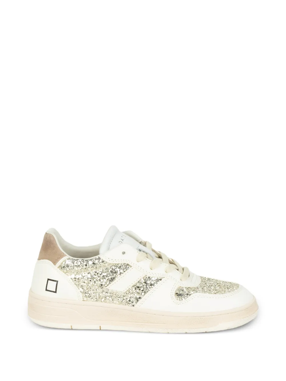 D.A.T.E. Court 2.0 sneakers met glitter Beige