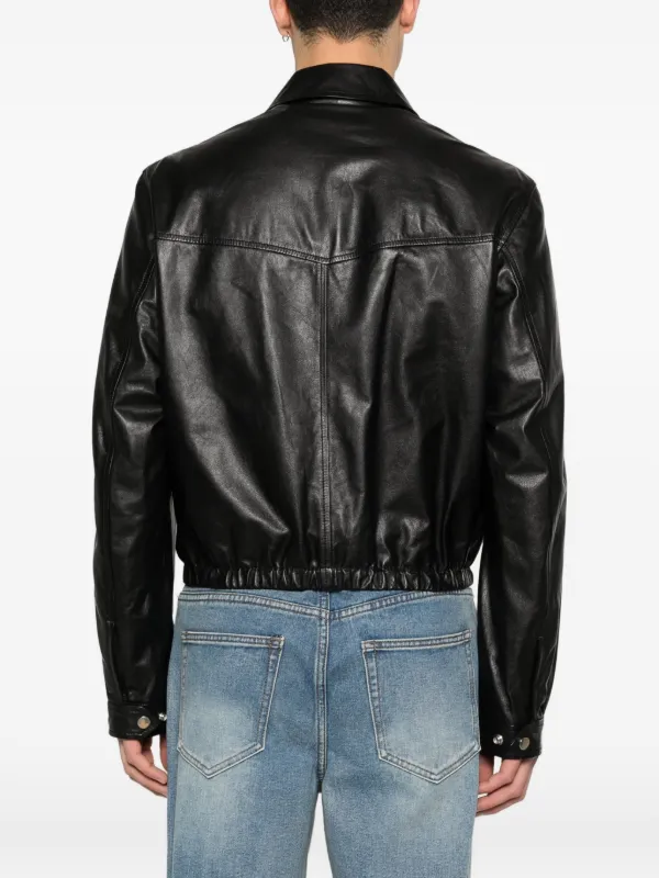 LEMAIRE Biker Blouson In Leather | Black | FARFETCH