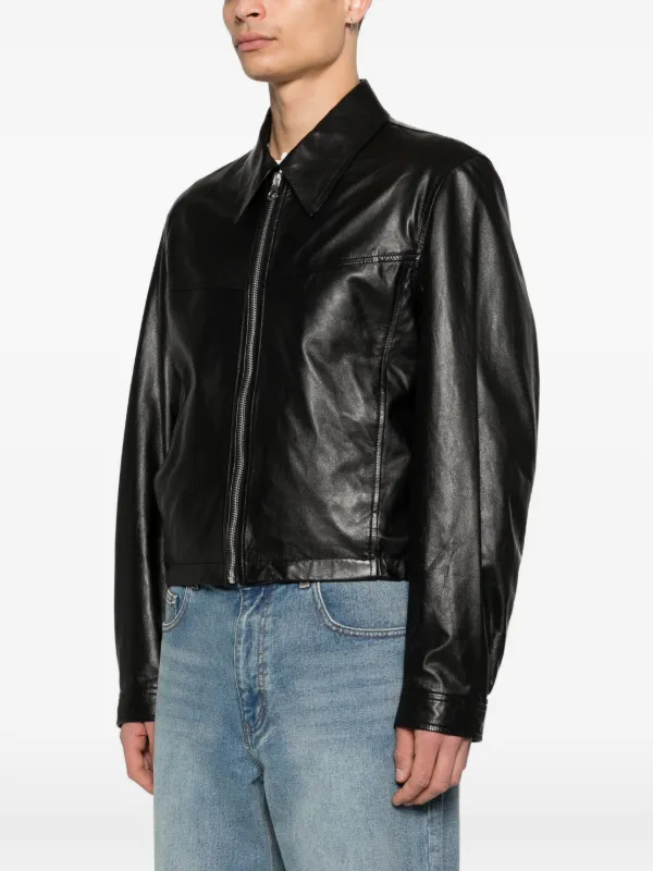 LEMAIRE Biker Blouson In Leather | Black | FARFETCH