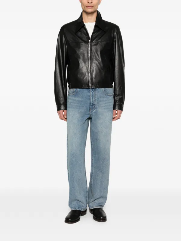 LEMAIRE Biker Blouson In Leather | Black | FARFETCH JO
