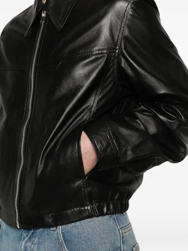 LEMAIRE Biker Blouson In Leather | Black | FARFETCH