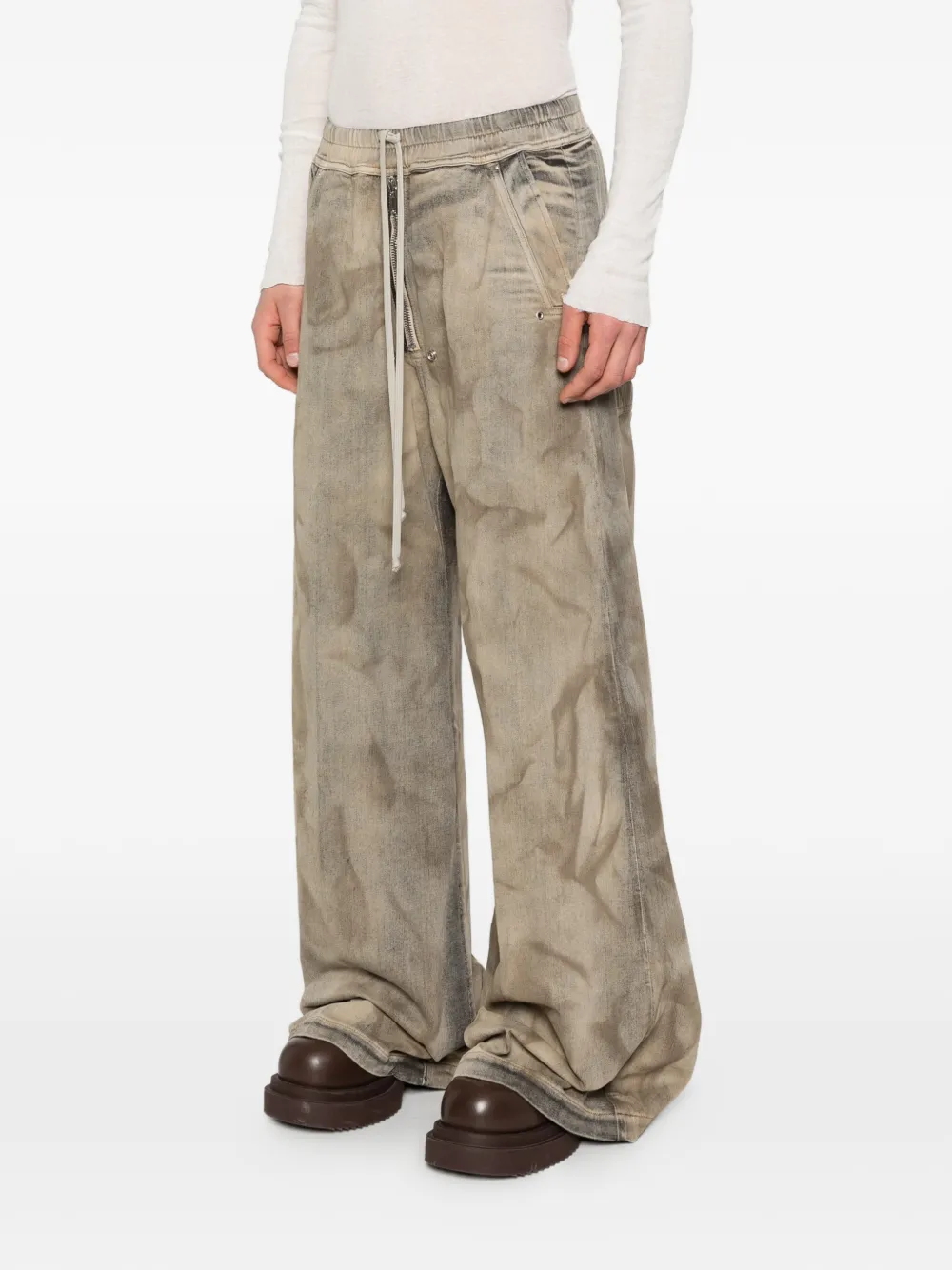  Rick Owens Drawstring Wide-leg Jeans - Neutrals 