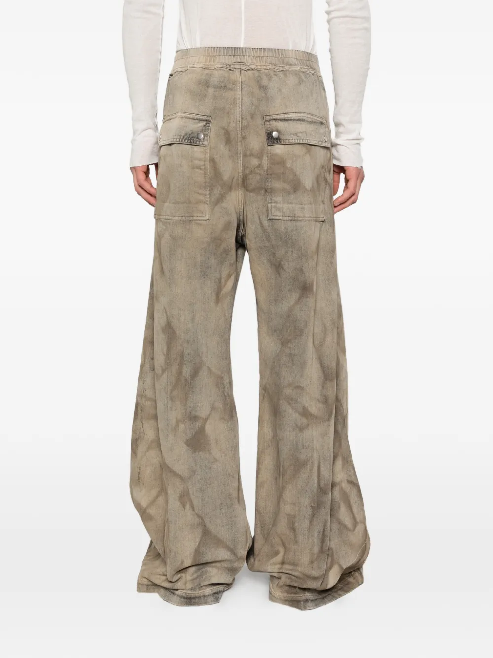 Rick Owens Jeans met wijde pijpen Beige