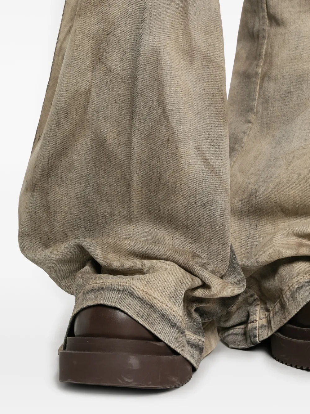 Rick Owens Jeans met wijde pijpen Beige