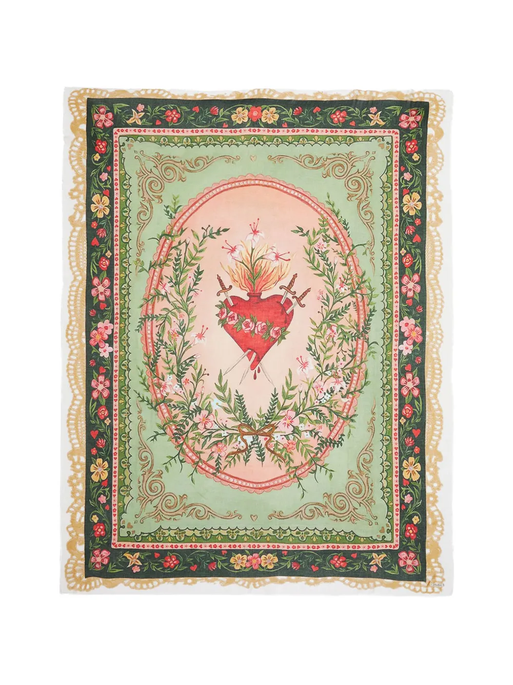Faliero Sarti Heart scarf - Verde
