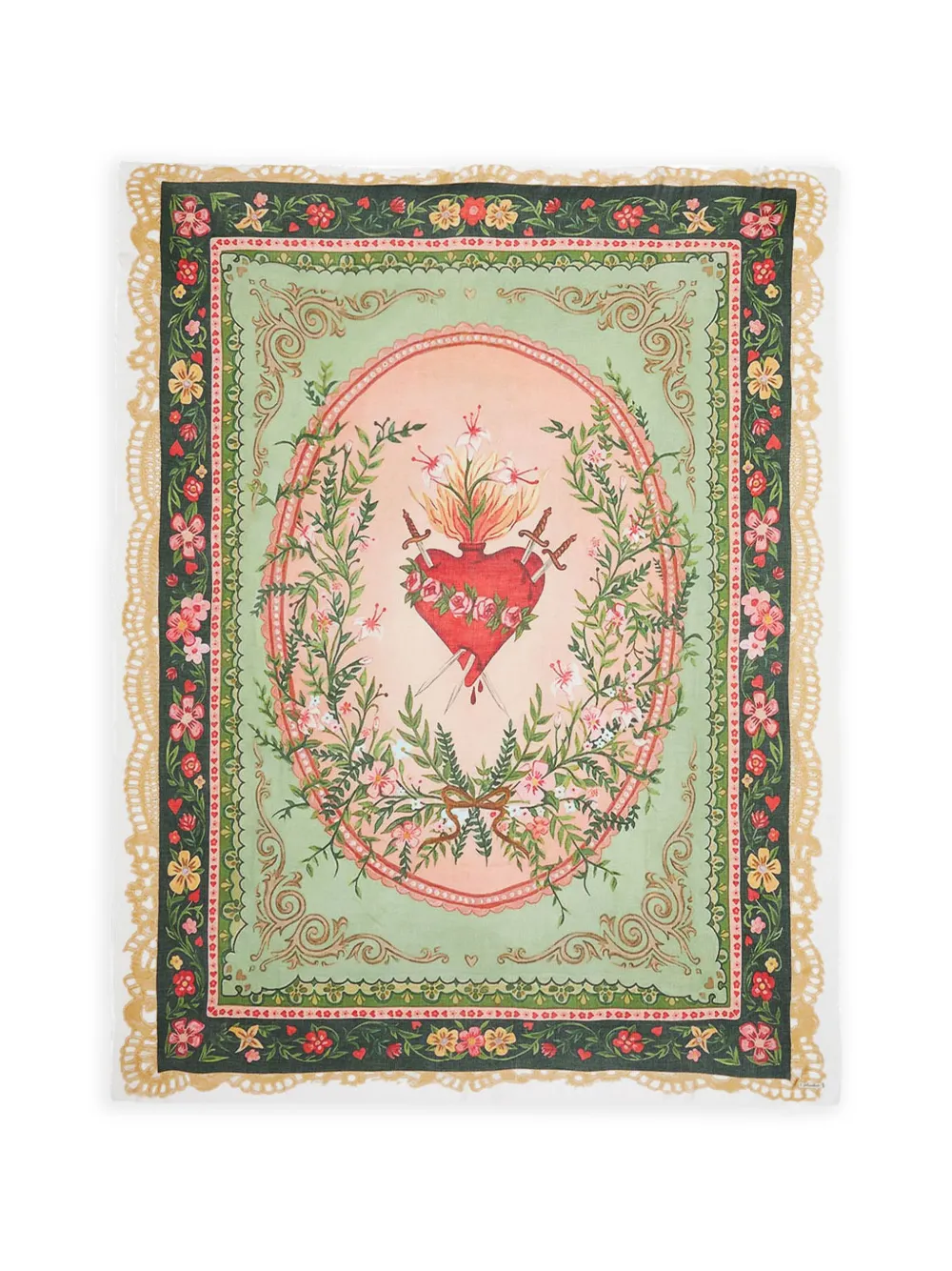 Faliero Sarti Heart scarf - Verde