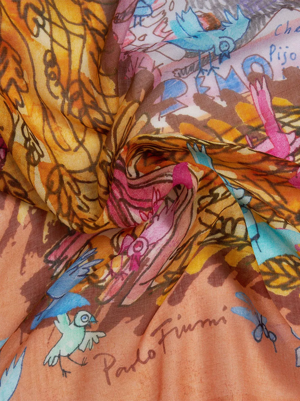 Faliero Sarti x Paolo Fuimi Roma sjaal Oranje