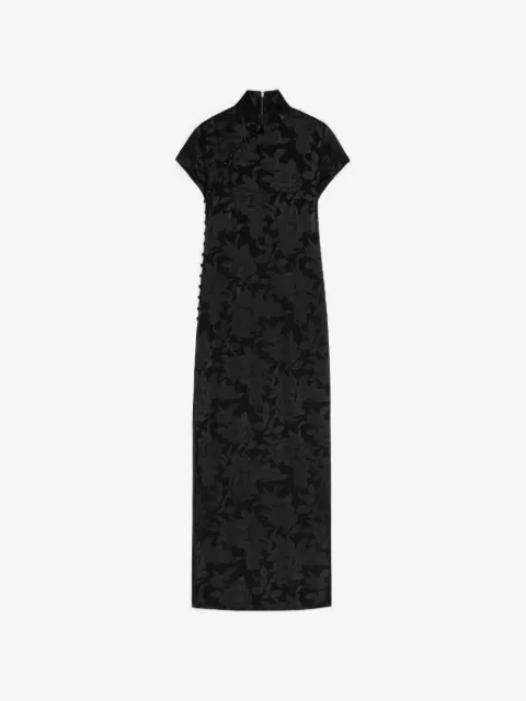 Shanghai Tang floral buttoned dress