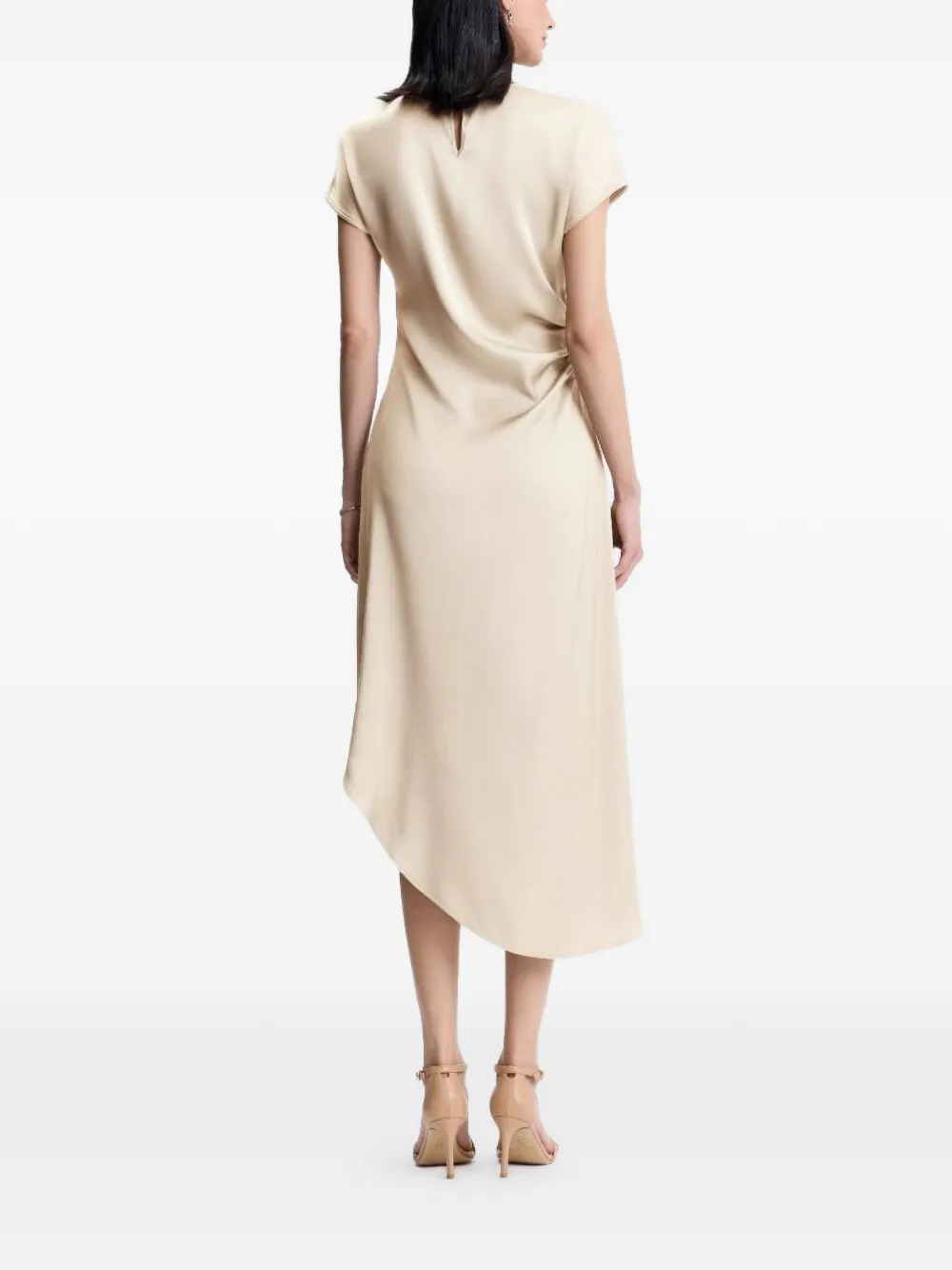 Shanghai Tang Asymmetrische jurk Beige