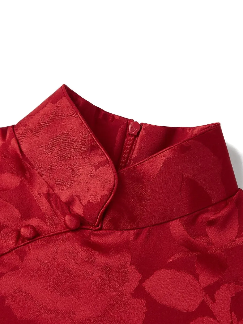 Shanghai Tang Jurk met bloemenprint Rood