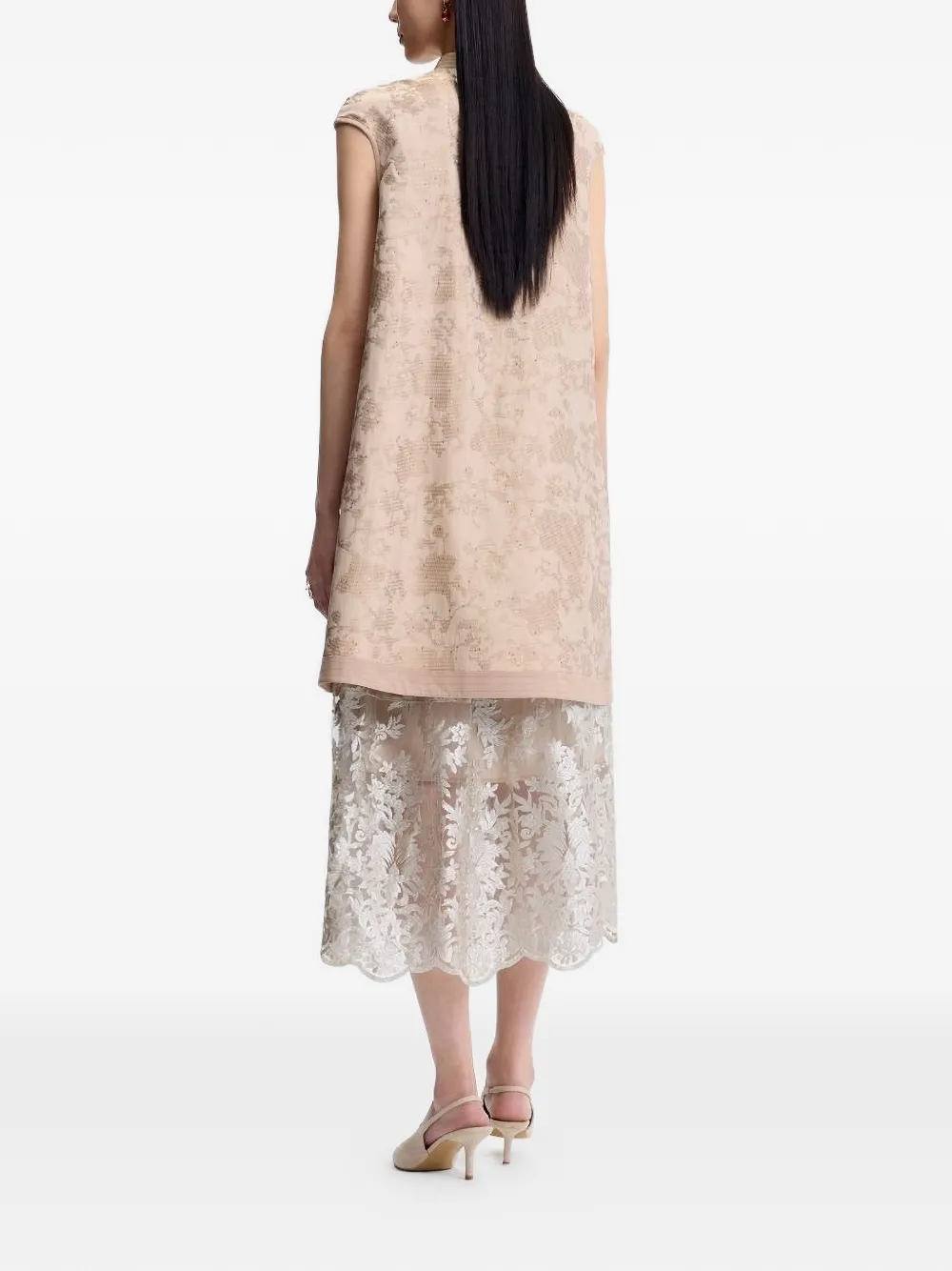  Shanghai Tang Sequin-embellished Qipao Dress - Neutrals 