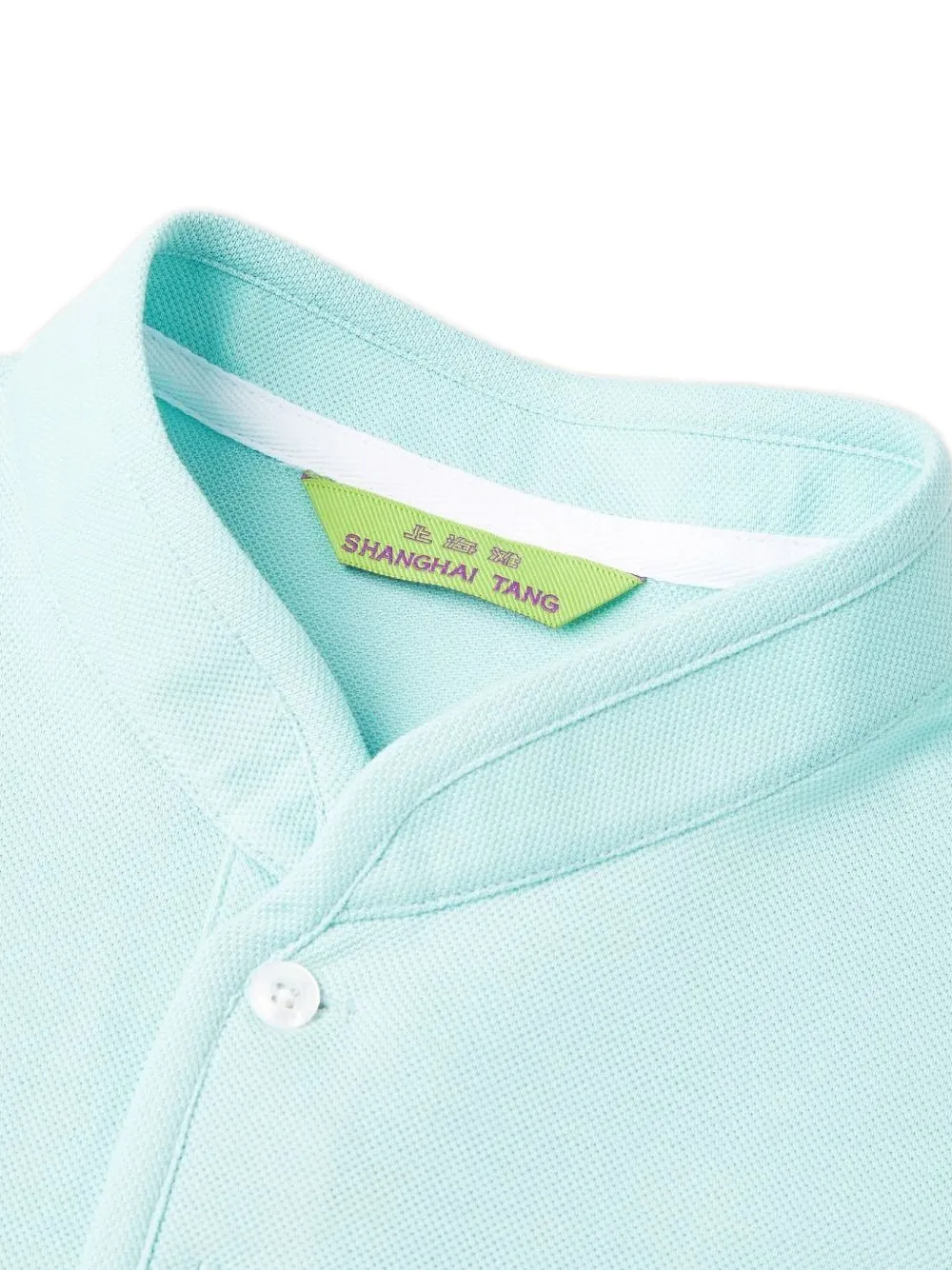 Horse-Motif Mandarin Polo Shirt