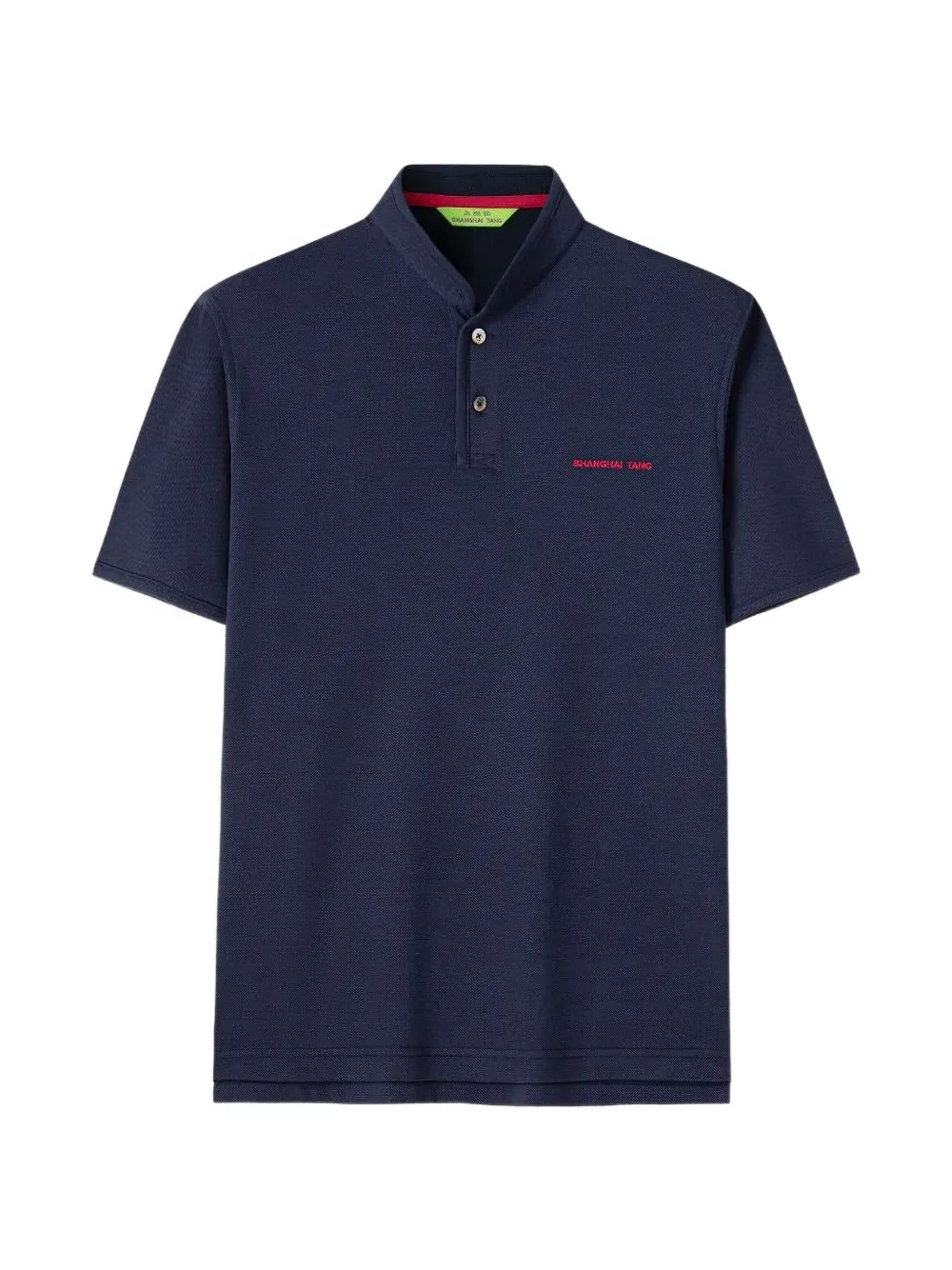 Shanghai Tang horse-embroidery polo top - Blu