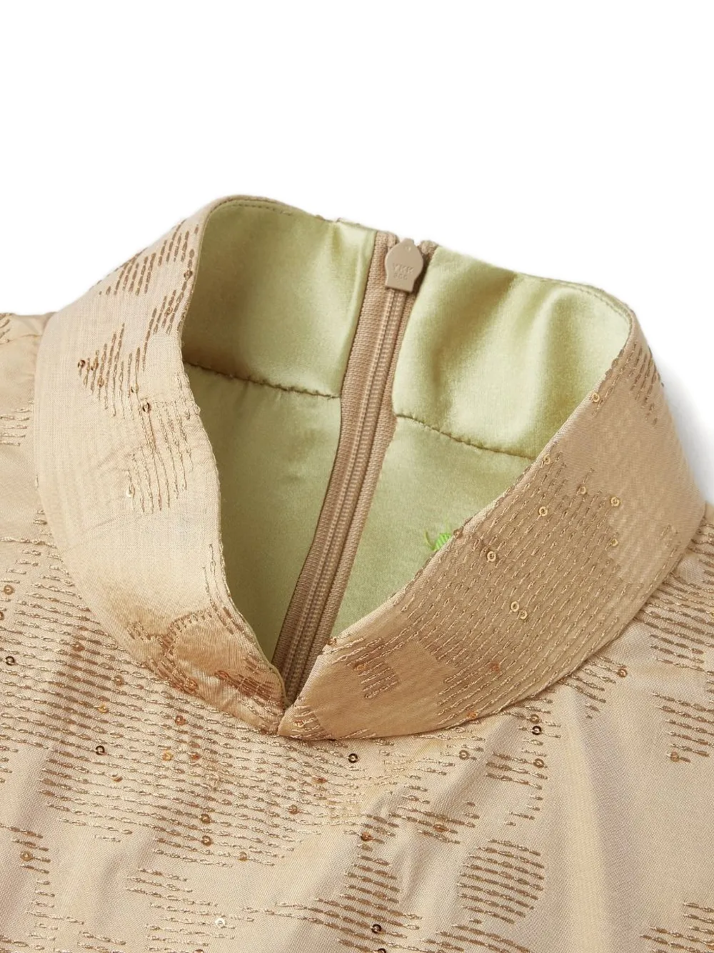 Shanghai Tang Jurk met pailletten Beige