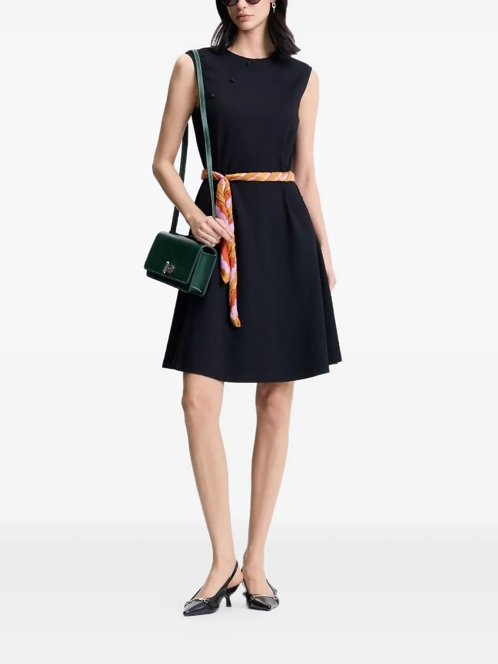 Button Sleeveless Mini Dress