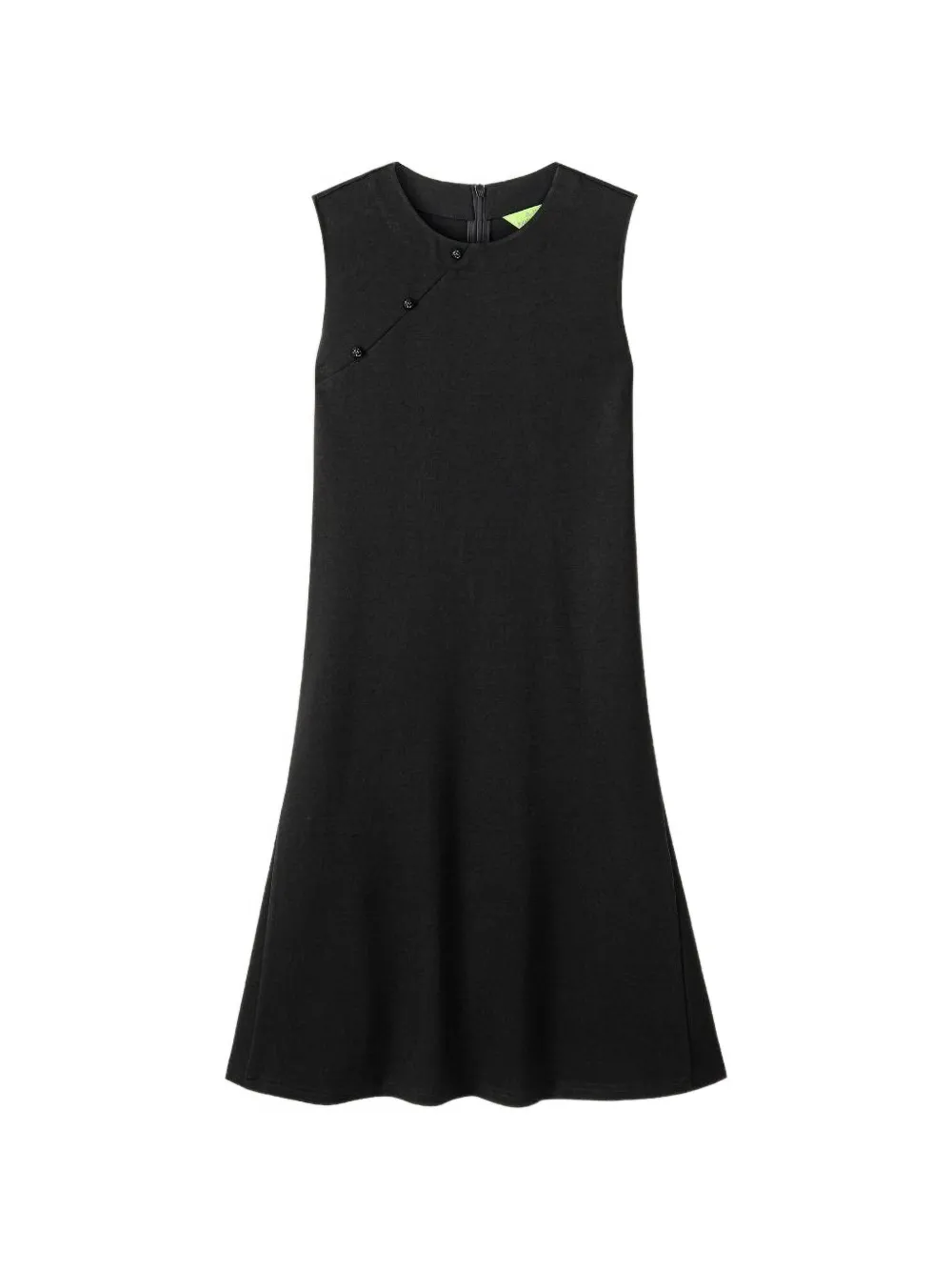 Shanghai Tang button sleeveless mini dress - Nero