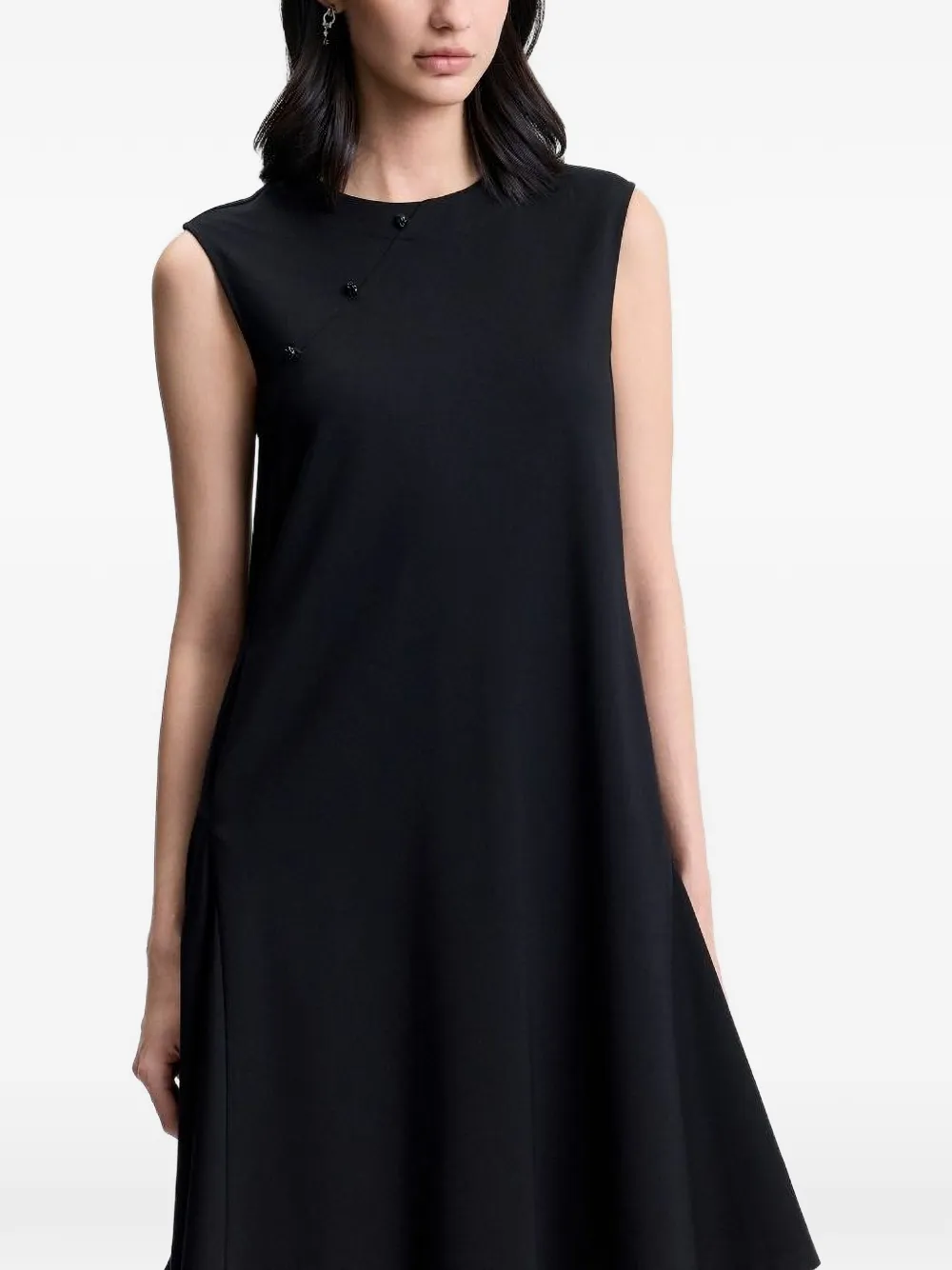 Button Sleeveless Mini Dress