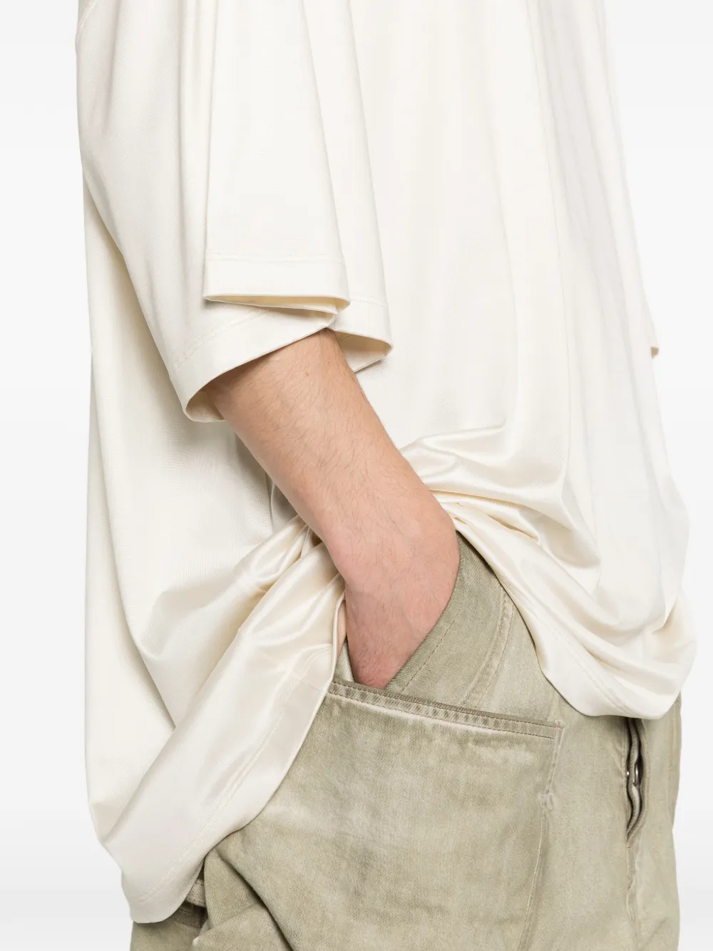 Rick Owens DRKSHDW Tommy T-shirt met strikdetail Beige