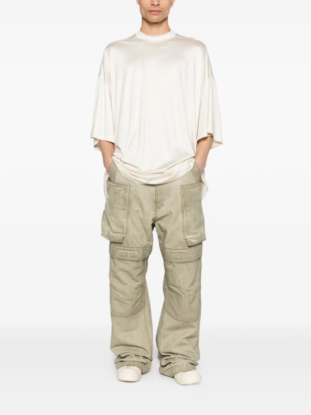 Rick Owens DRKSHDW Tommy T-shirt met strikdetail Beige