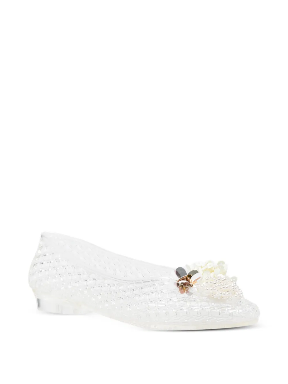 HEAVENLY JELLY Ballerina's met bloemapplicatie Wit