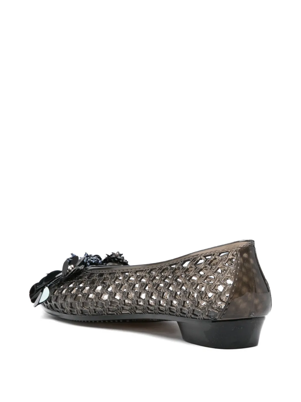 HEAVENLY JELLY Geweven ballerina's met bloemenprint Zwart