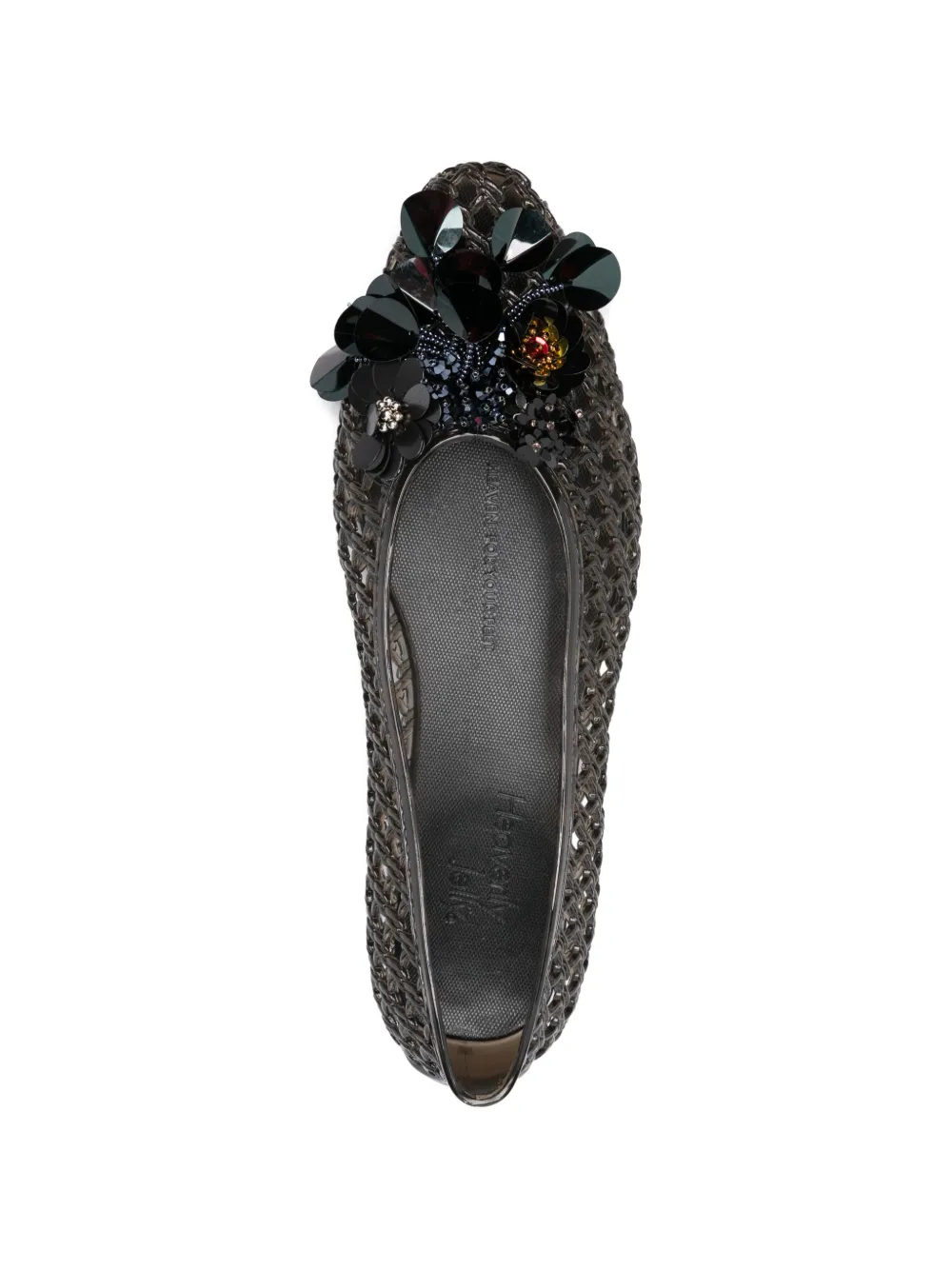 HEAVENLY JELLY Geweven ballerina's met bloemenprint Zwart