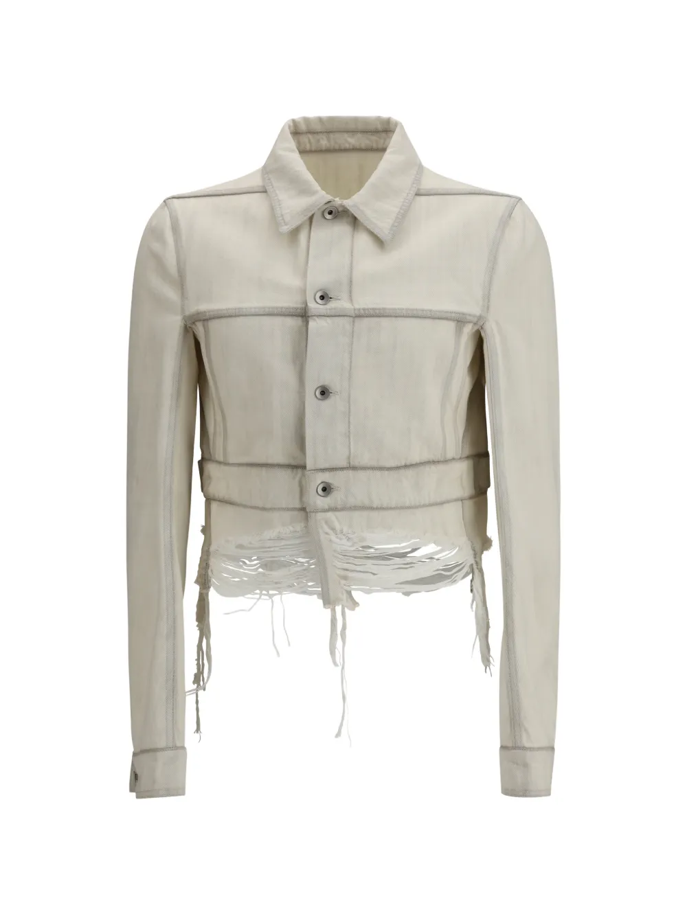 Rick Owens draped-hem jacket - Bianco